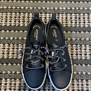 Black Sperry Slip-Ons